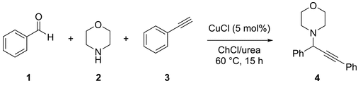 方案1. 用于 OFAT 優(yōu)化的模型反應(yīng)，用于合成丙炔胺衍生物