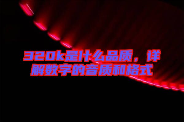 320k是什么品質，詳解數字的音質和格式