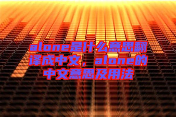 alone是什么意思翻譯成中文，alone的中文意思及用法