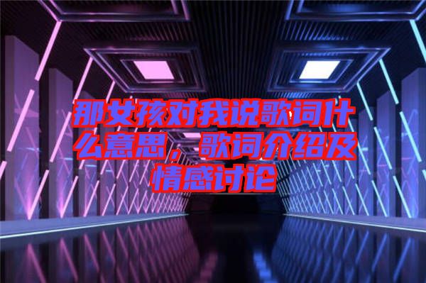 那女孩對我說歌詞什么意思，歌詞介紹及情感討論