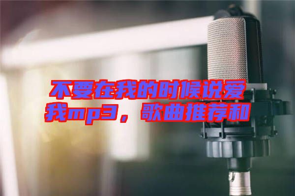 不要在我的時候說愛我mp3，歌曲推薦和