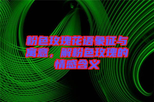 粉色玫瑰花語象征與寓意，解粉色玫瑰的情感含義