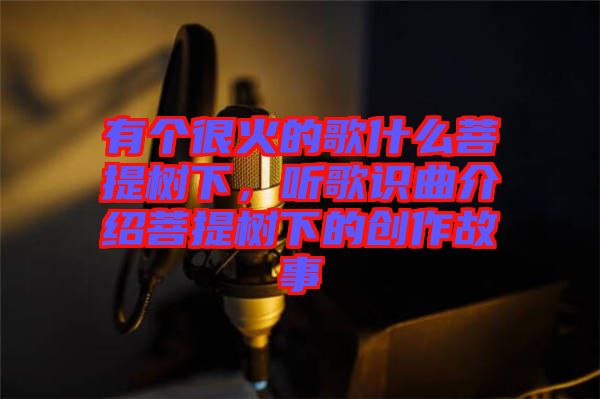 有個(gè)很火的歌什么菩提樹下，聽(tīng)歌識(shí)曲介紹菩提樹下的創(chuàng)作故事