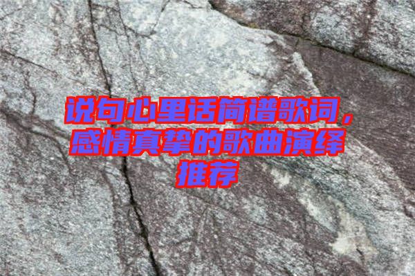 說句心里話簡譜歌詞，感情真摯的歌曲演繹推薦