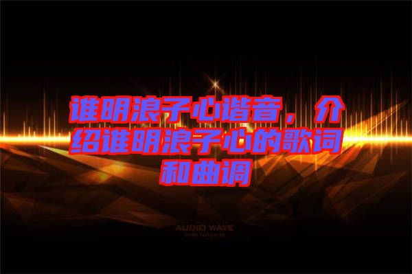 誰明浪子心諧音，介紹誰明浪子心的歌詞和曲調(diào)