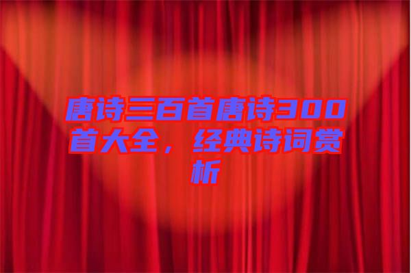 唐詩三百首唐詩300首大全，經(jīng)典詩詞賞析