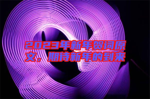 2023年新年賀詞原文，期待新年的到來