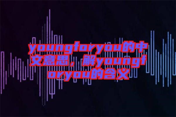 youngforyou的中文意思，解youngforyou的含義