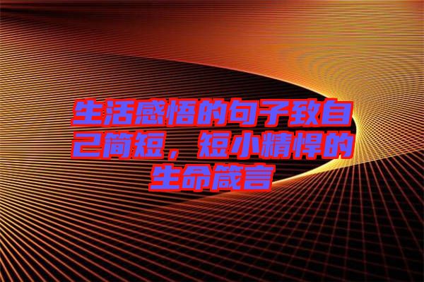 生活感悟的句子致自己簡(jiǎn)短，短小精悍的生命箴言