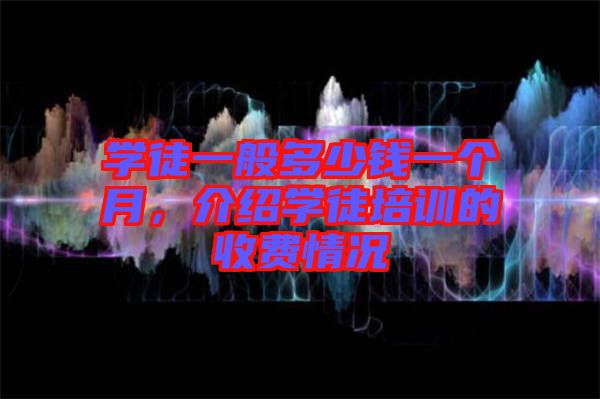 學徒一般多少錢一個月，介紹學徒培訓的收費情況