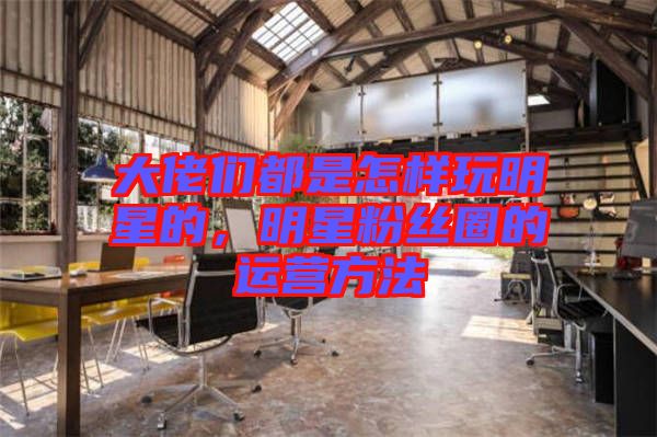 大佬們都是怎樣玩明星的，明星粉絲圈的運營方法