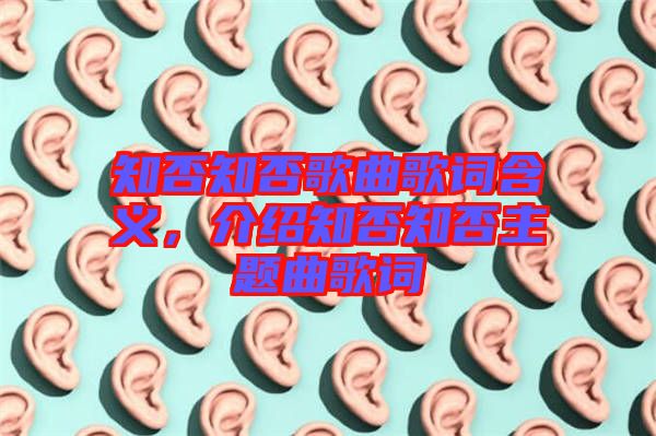 知否知否歌曲歌詞含義，介紹知否知否主題曲歌詞