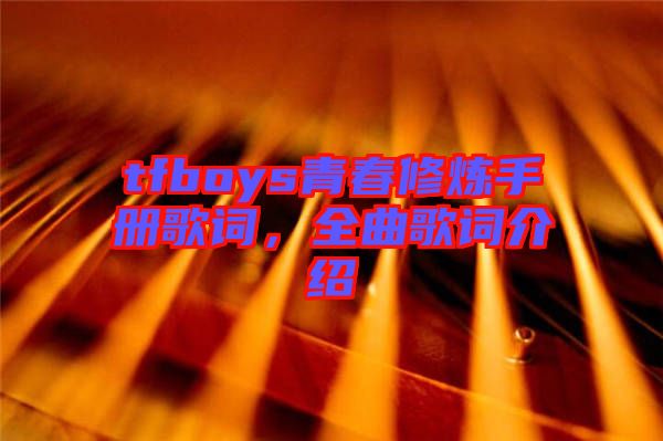 tfboys青春修煉手冊歌詞，全曲歌詞介紹