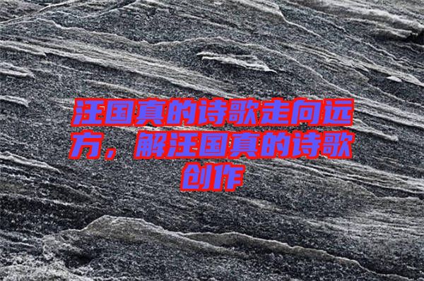 汪國真的詩歌走向遠方，解汪國真的詩歌創(chuàng)作