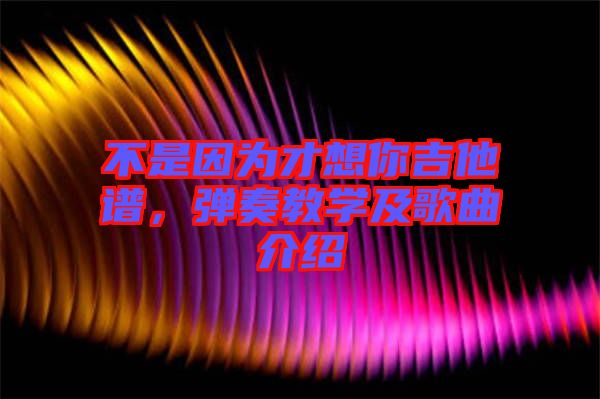 不是因為才想你吉他譜，彈奏教學及歌曲介紹