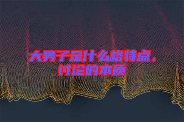 大男子是什么格特點，討論的本質(zhì)