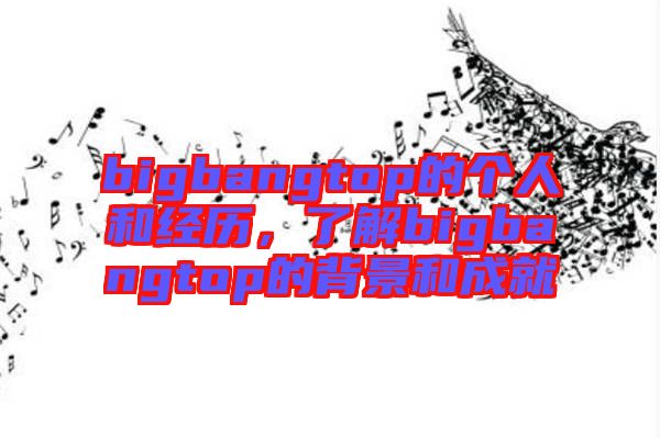 bigbangtop的個人和經歷，了解bigbangtop的背景和成就