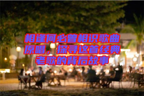 相逢何必曾相識(shí)歌曲原唱，探尋這首經(jīng)典老歌的背后故事