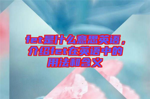 fet是什么意思英語，介紹fet在英語中的用法和含義