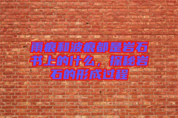 雨痕和波痕都是巖石書上的什么，探秘巖石的形成過程