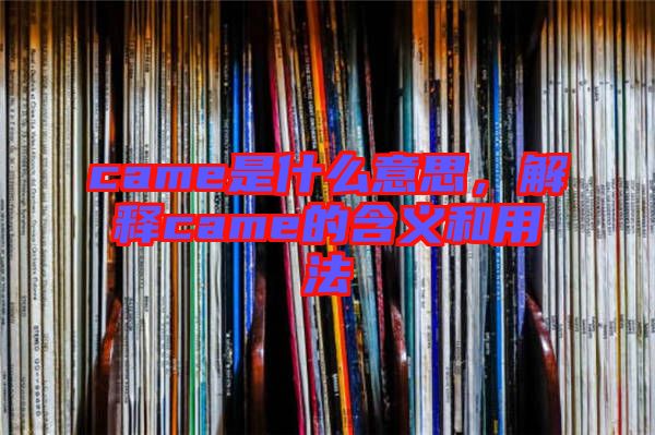 came是什么意思，解釋came的含義和用法