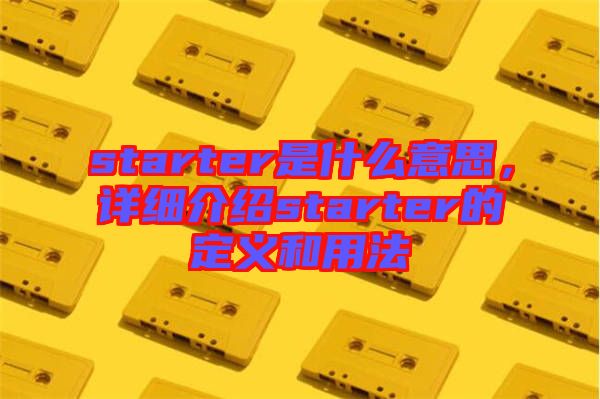 starter是什么意思，詳細(xì)介紹starter的定義和用法