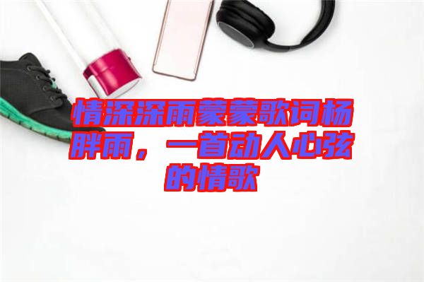 情深深雨蒙蒙歌詞楊胖雨，一首動人心弦的情歌