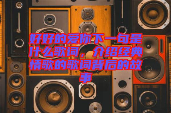 好好的愛你下一句是什么歌詞，介紹經(jīng)典情歌的歌詞背后的故事