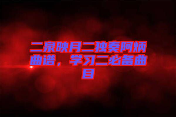 二泉映月二獨(dú)奏阿炳曲譜，學(xué)習(xí)二必備曲目
