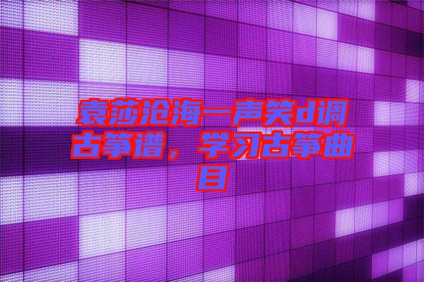 袁莎滄海一聲笑d調(diào)古箏譜，學(xué)習(xí)古箏曲目