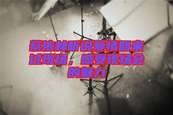 蔡依林聽說(shuō)愛情回來(lái)過(guò)現(xiàn)場(chǎng)，感受現(xiàn)場(chǎng)會(huì)的魅力