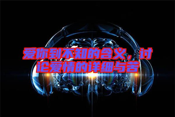 愛你到不知的含義，討論愛情的詳細(xì)與苦