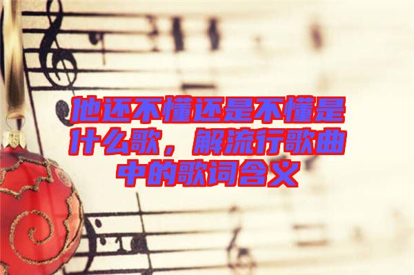 他還不懂還是不懂是什么歌，解流行歌曲中的歌詞含義