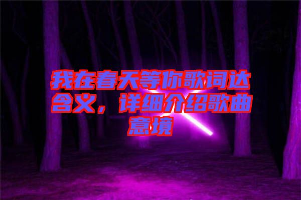 我在春天等你歌詞達(dá)含義，詳細(xì)介紹歌曲意境