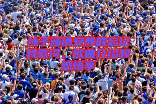 孫子涵請安靜的忘記我歌詞，歌曲介紹和感悟享
