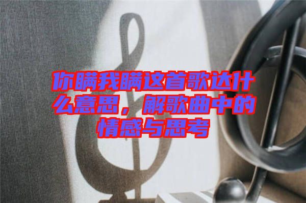 你瞞我瞞這首歌達(dá)什么意思，解歌曲中的情感與思考