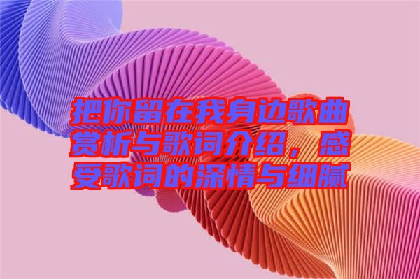 把你留在我身邊歌曲賞析與歌詞介紹，感受歌詞的深情與細膩