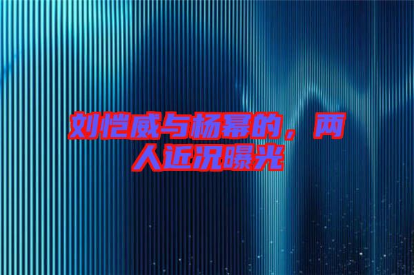 劉愷威與楊冪的，兩人近況曝光