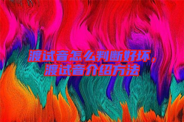 渡試音怎么判斷好壞，渡試音介紹方法
