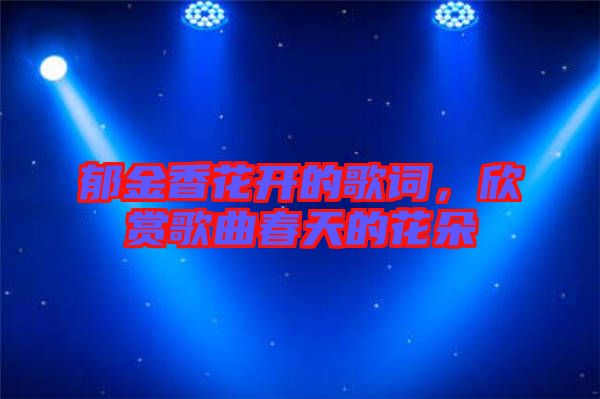 郁金香花開的歌詞，欣賞歌曲春天的花朵