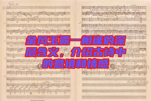 金風(fēng)玉露一相逢的深層含義，介紹古詩中的意境和情感