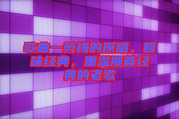 歌曲一剪梅的原唱，回味經(jīng)典，重溫那首經(jīng)典的老歌