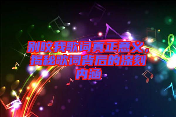 別咬我歌詞真正意義，揭秘歌詞背后的深刻內(nèi)涵