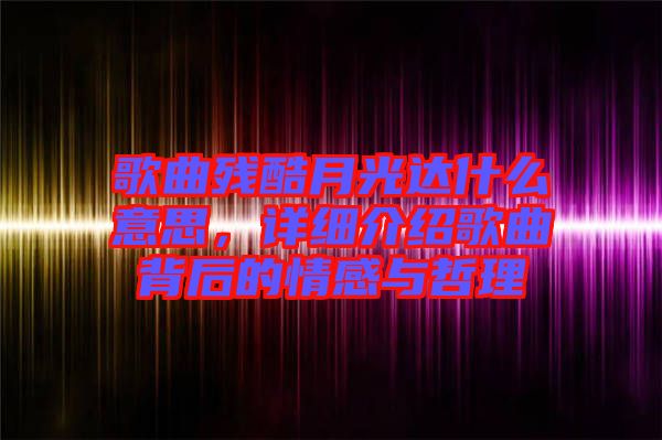 歌曲殘酷月光達(dá)什么意思，詳細(xì)介紹歌曲背后的情感與哲理