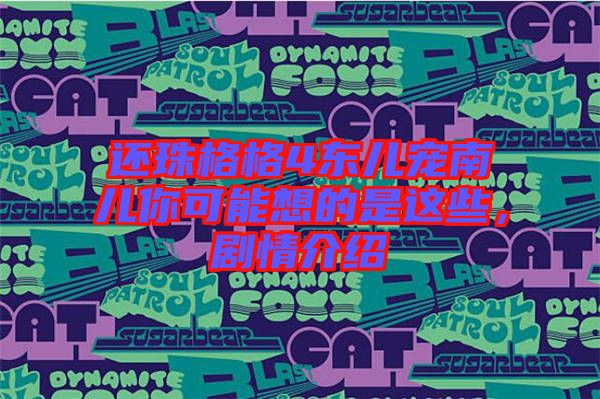 還珠格格4東兒寵南兒你可能想的是這些，劇情介紹