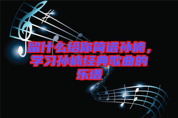 留什么給你簡譜孫楠，學(xué)習(xí)孫楠經(jīng)典歌曲的樂譜