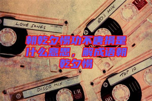 朝乾夕惕功不唐捐是什么意思，解成語朝乾夕惕