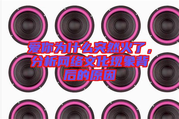 愛你為什么突然火了，分析網(wǎng)絡(luò)文化現(xiàn)象背后的原因