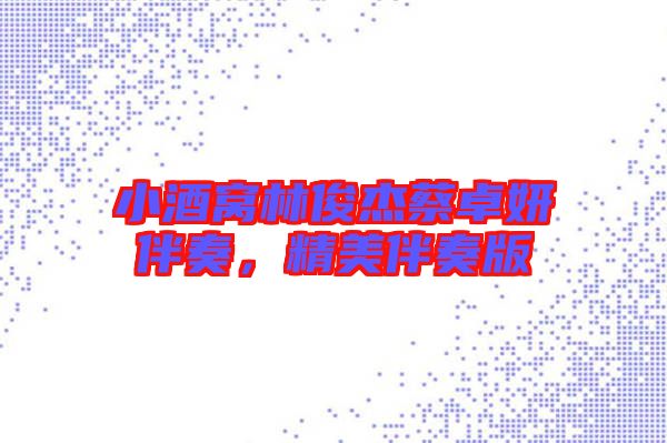 小酒窩林俊杰蔡卓妍伴奏，精美伴奏版