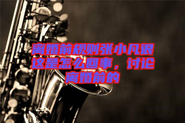離婚前規(guī)則張小凡很這是怎么回事，討論離婚前的